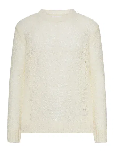 JIL SANDER PERFORATED CREW NECK SWEATER