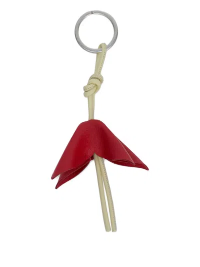 Jil Sander Petal-detail Charm In Red
