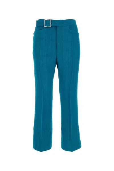 Jil Sander Petrol Blue Viscose Blend Pant