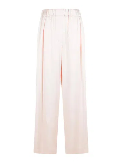 JIL SANDER PINK ACETATE BLEND TROUSERS
