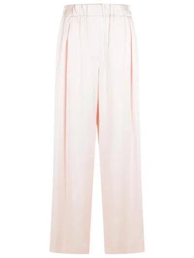 Jil Sander Acetate Blend Trousers Wide Leg Back Pockets In Pink