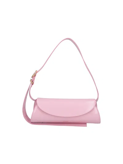 Jil Sander Pink Cannolo Cylindrical Leather Shoulder Bag