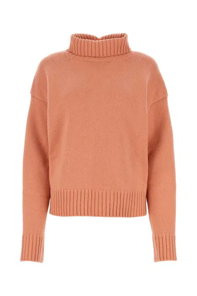 Jil Sander Pink Cashmere Blend Oversize Sweater In Orange