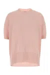 Jil Sander Cashmere Sweater With Short Sleeves And Crew Neck In Pink
