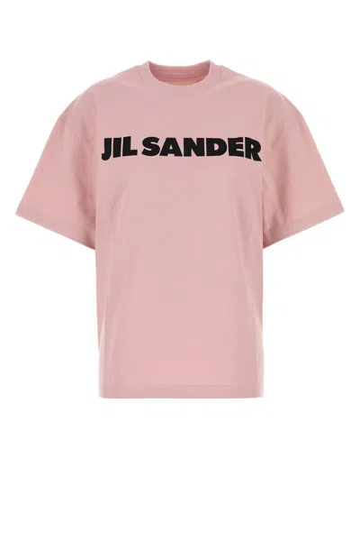 Jil Sander Crew Neck Cotton T-shirt With Short Sleeves In Pink