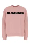 Jil Sander Cotton Sweatshirt With Ribbed Cuffs And Hem In Pink