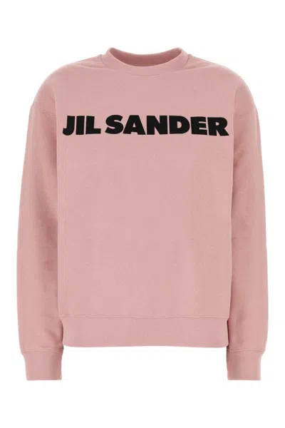 Jil Sander Pink Crewneck Logo Sweatshirt