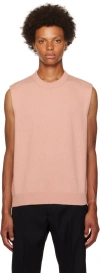 Jil Sander Pink Crewneck Vest In 668 - Medium Pink