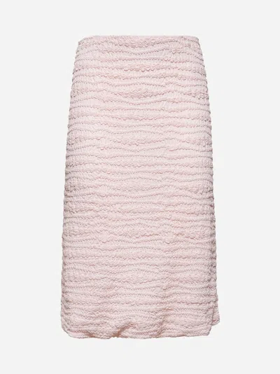JIL SANDER PINK EMBROIDERED CREPE JERSEY SKIRT