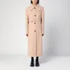 Jil Sander Single-breasted Belted Wool Coat In Pink