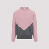 Jil Sander High Neck Color-blocked Sweater With Chevron Design In Pink