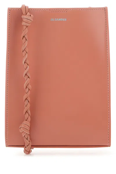 Jil Sander Pink Leather Small Tangle Shoulder Bag In Black