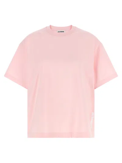 Jil Sander Pink Logo Crew Neck T-shirt