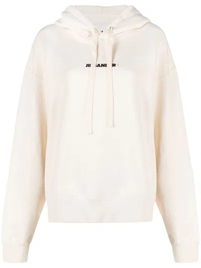 JIL SANDER PINK LOGO PRINT HOODIE