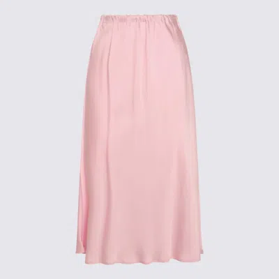 Jil Sander Pink Midi Skirt In Marshmallow