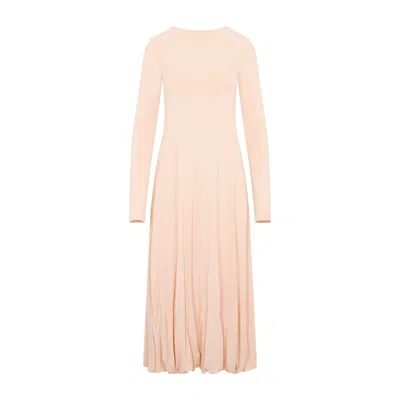 Jil Sander Flattering Open-back Dress With Knotted Detailing In Pink In Cream