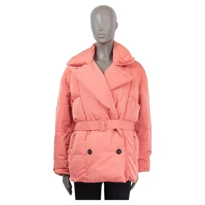 Pre-owned Jil Sander Pink Polyester Double Breasted Down Jacket 32 Xxs
