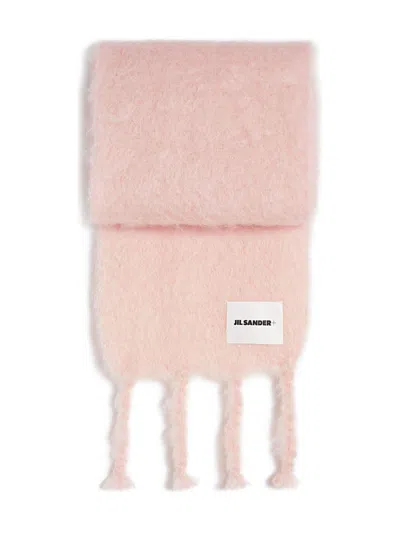 Jil Sander Pink Scarf With Logo