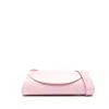 Jil Sander Pink Leather Small Cannolo Crossbody Bag In Pink