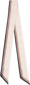 Jil Sander Pink Twilly Check Scarf In Pink