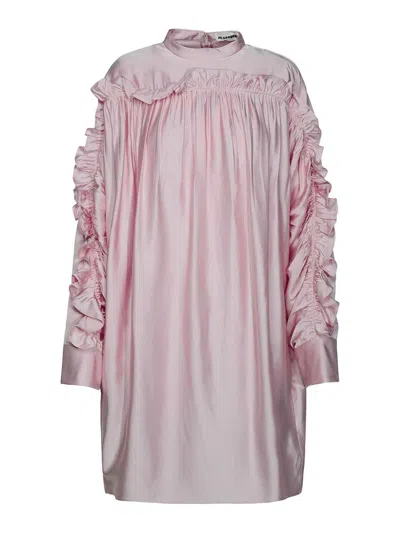 JIL SANDER PINK VISCOSE DRESS