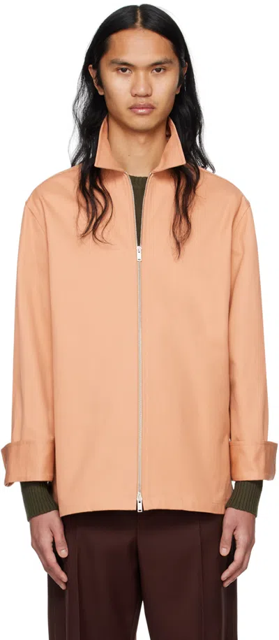 Jil Sander Pink Zip Shirt In 660 Powder Pink