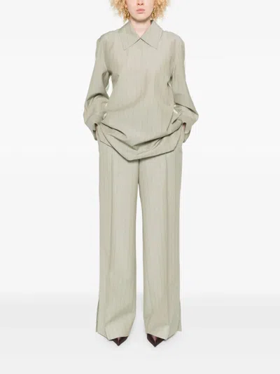 Jil Sander Pinstripe Blouse In White