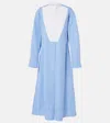 Jil Sander Pinstripe Cotton Shirt Dress In Blau