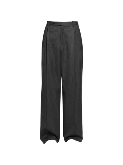Jil Sander Pinstripe Pleated Trousers In Black