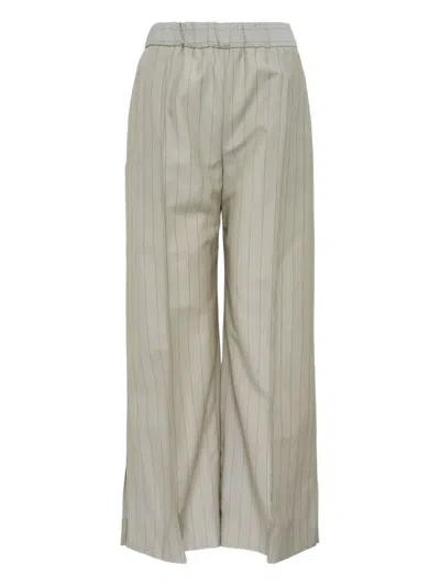 Jil Sander Pinstripe Trousers In Green