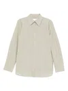 Jil Sander Pinstriped Shirt In Gray