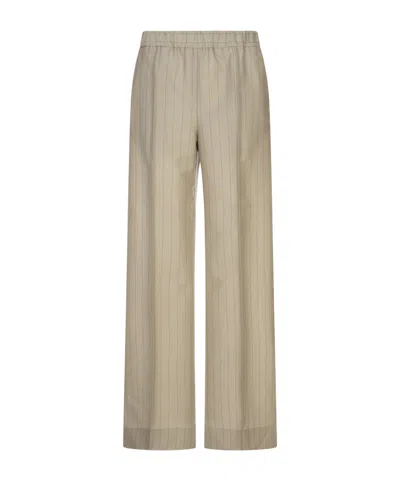 Jil Sander Pinstripe Casual Pants In Brown