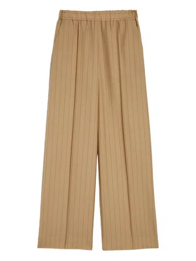 Jil Sander Pinstriped Trousers In Brown