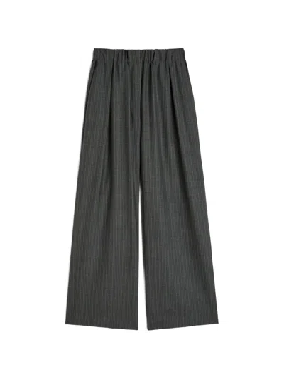 Jil Sander Pinstripe-pattern Pleated Trousers In Brown