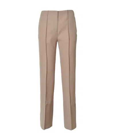 Jil Sander Pintuck-detail Flared Trousers In Nude