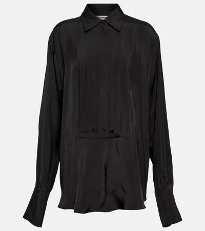 Jil Sander Pintuck Shirt In Black