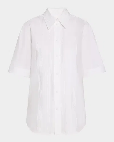 JIL SANDER PINTUCK SHORT-SLEEVE SHIRT