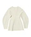 Jil Sander Piped Balloon Sleeved Jumper In White