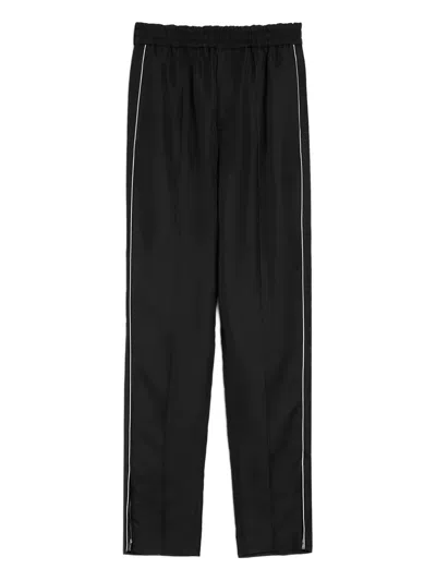 Jil Sander Piped-trim Trousers In Black