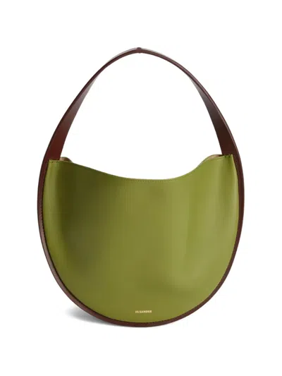 Jil Sander Pivot Leather Shoulder Bag In Green