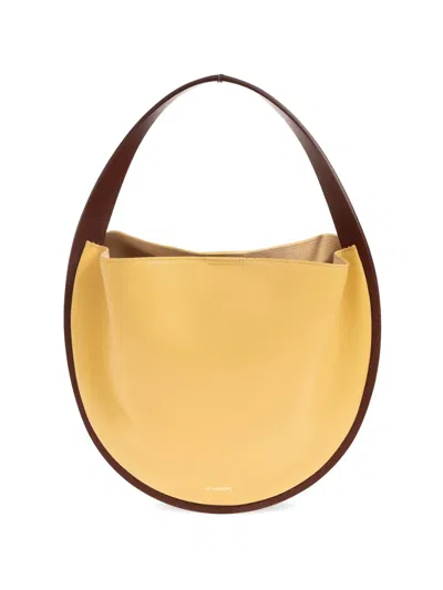 Jil Sander Pivot Hobo Leather Shoulder Bag In Yellow