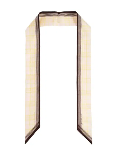 Jil Sander Plaid-patter Silk Scarf In Neutral