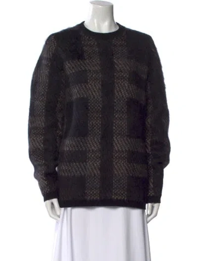 Pre-owned Jil Sander Plaid Print Crew Neck Sweater In Black