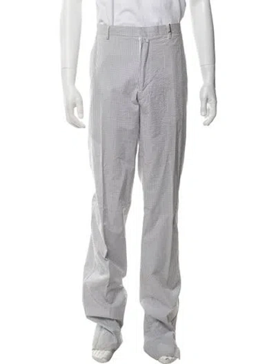 Pre-owned Jil Sander Plaid Print Dress Pants W/ Tags In Grey