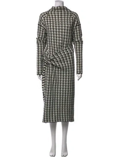 Pre-owned Jil Sander Plaid Print Long Dress W/ Tags In Multicolor