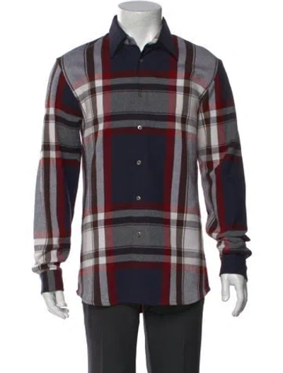 Pre-owned Jil Sander Plaid Print Long Sleeve Shirt In Blue
