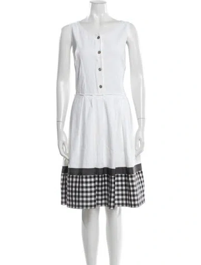 Pre-owned Jil Sander Plaid Print Midi Length Dress In Black