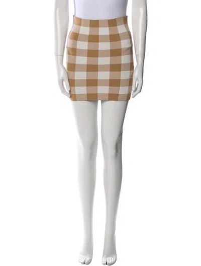 Pre-owned Jil Sander Plaid Print Mini Skirt W/ Tags In Neutral