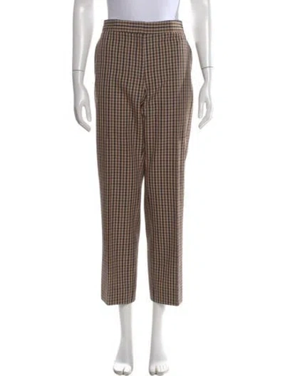 Pre-owned Jil Sander Plaid Print Straight Leg Pants In Brown