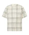 Jil Sander Checked Cotton T-shirt In White